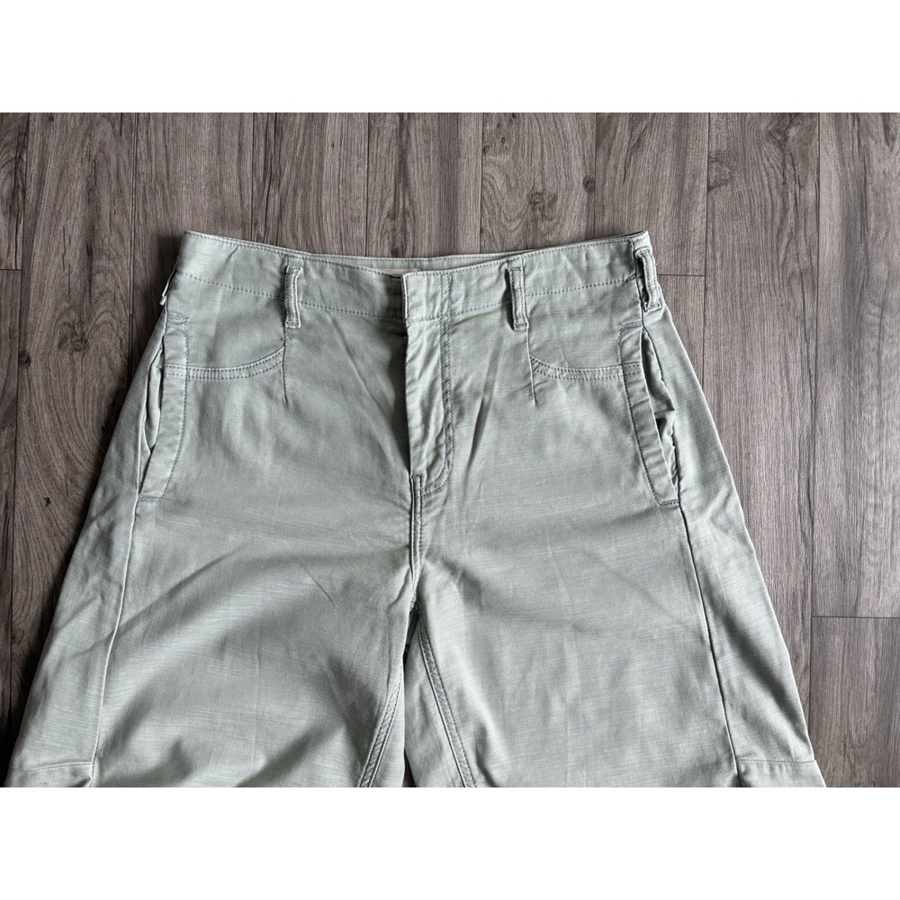 Pilcro Vintage Bow Full-Length Barrel Pants Sage Green Size 28 Anthropologie - Picture 11 of 16